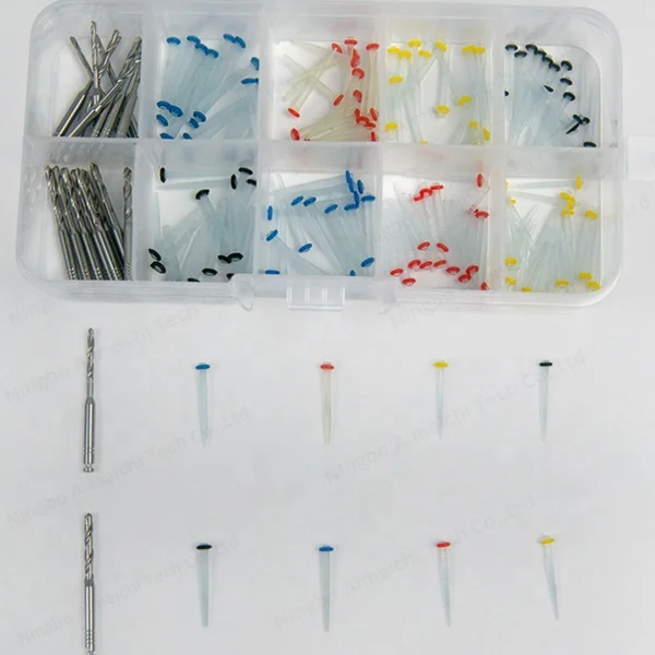 Glass or Quartez Fiber post Dental 160 pcs + 32 drills with customization screw or straight clear or white for dentist