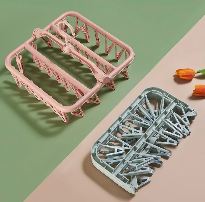 Plastic clothes drying rack multi-clip multi-functional sock clip hook household baby underwear clip for drying