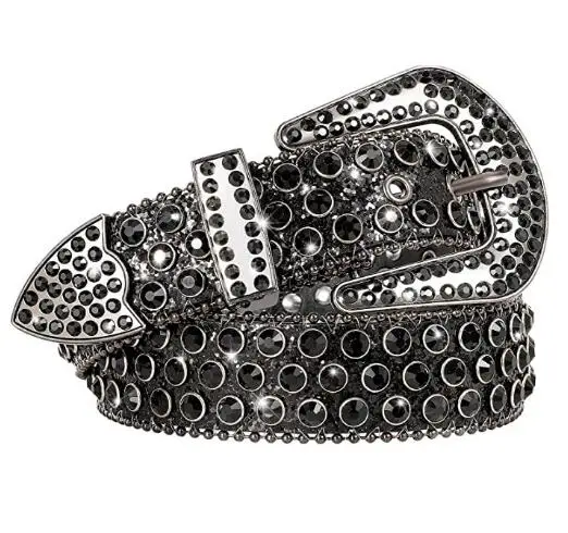 New Designers Pu diamond belts Punk leather belts for men and women
