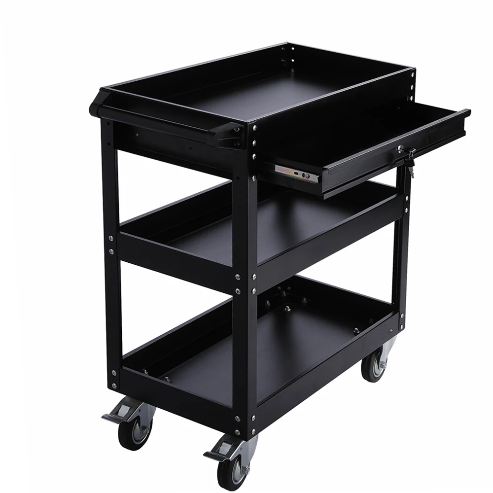 Тяжелая 4-колесная 3-уровневая Мобильная промышленная тележка