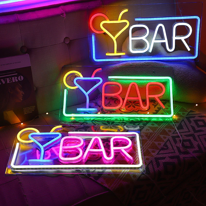 Decoration Lights hot selling neon bar signs custom led neon sign lights open business advertising board 5V