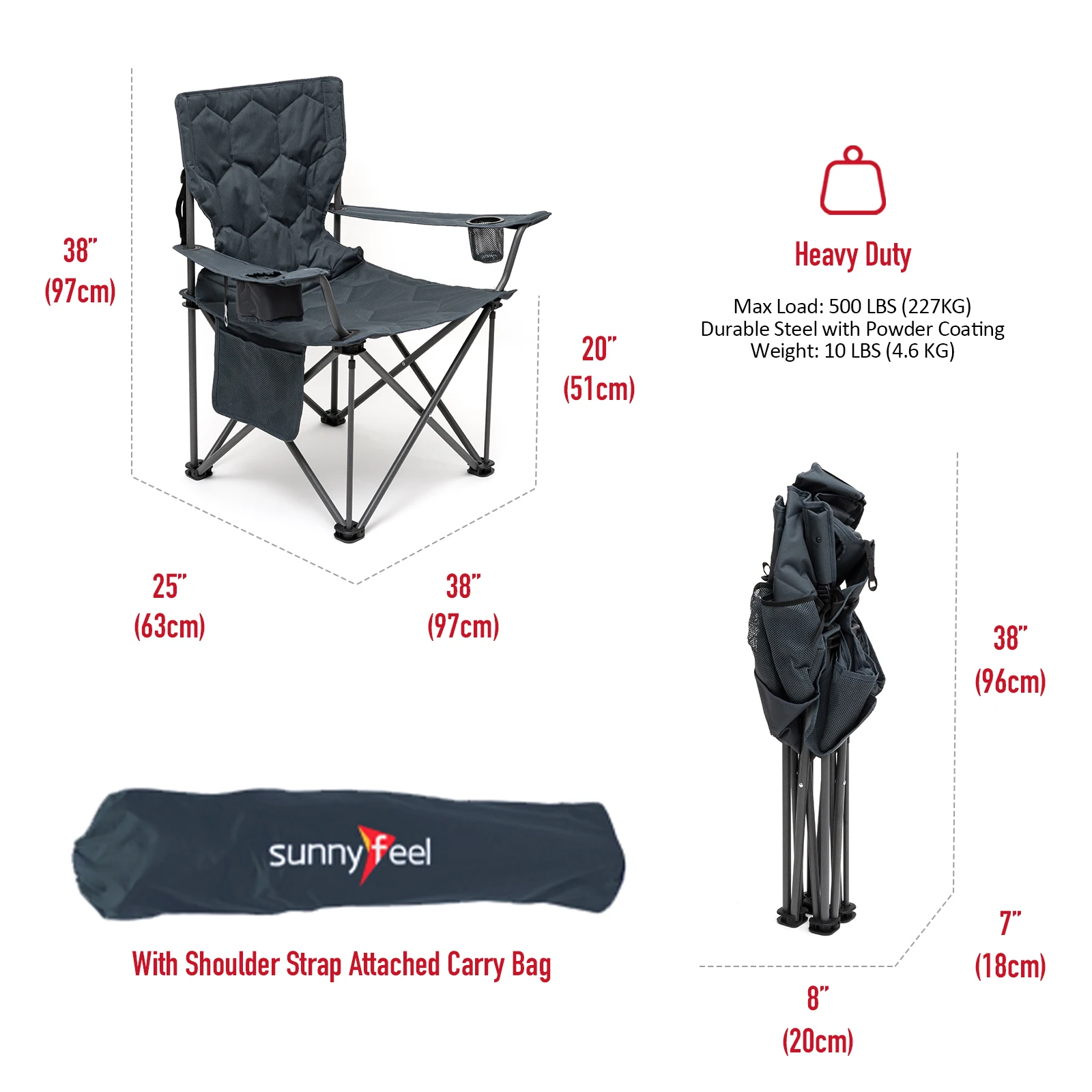 US Warehouse metal folding lightweight travel Fishing chairs for adults outdoor furniture