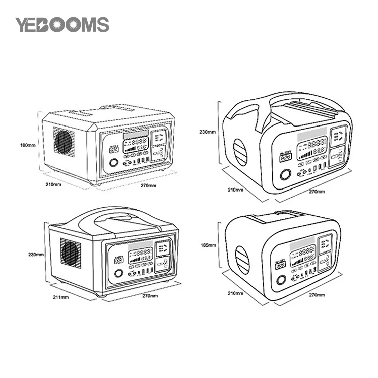 Storage Fast Charging 600W Solar Generator Power Bank 576Wh DC AC Pure Sine Wave Emergency Portable Power Station