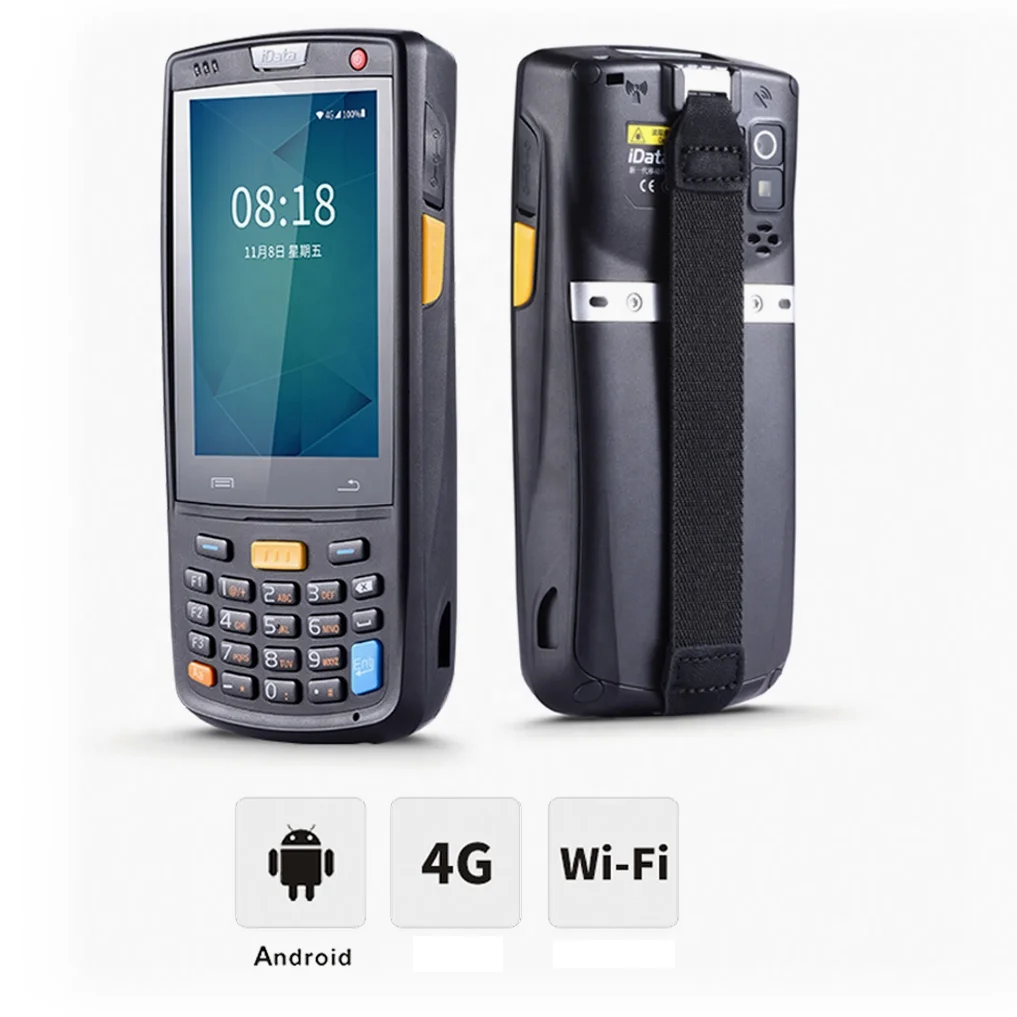 Handheld PDA IDATA 95W android 4G mobile WIFI BT4.0 NFC computer barcode scanners for logistic warehouse supermarket management
