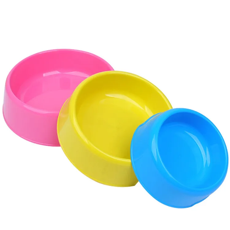 Feeding food accessories wholesale luxury round plastic pet dog bowls