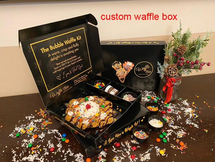 bubble waffle cone, egg waffle packaging box hot sale bubble waffle packaging mini churros packaging ice cream holder