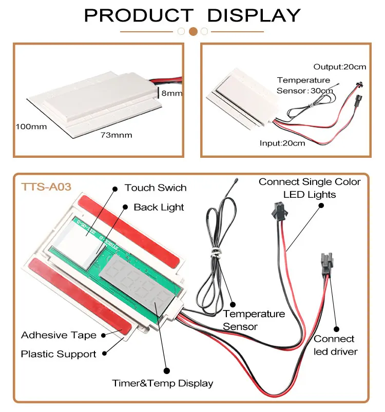 Mirror CCT Touch Switch Dresser Beauty Mirror Bathroom Makeup Mirror Smart Dimming Touch Switch 12V 36W 60W 5A