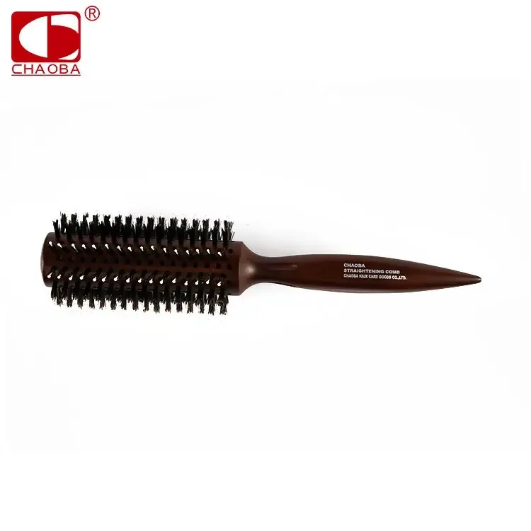 OEM wholesale natural bristles nylon cosmetic brushes hair curling brush comb for women hair styling