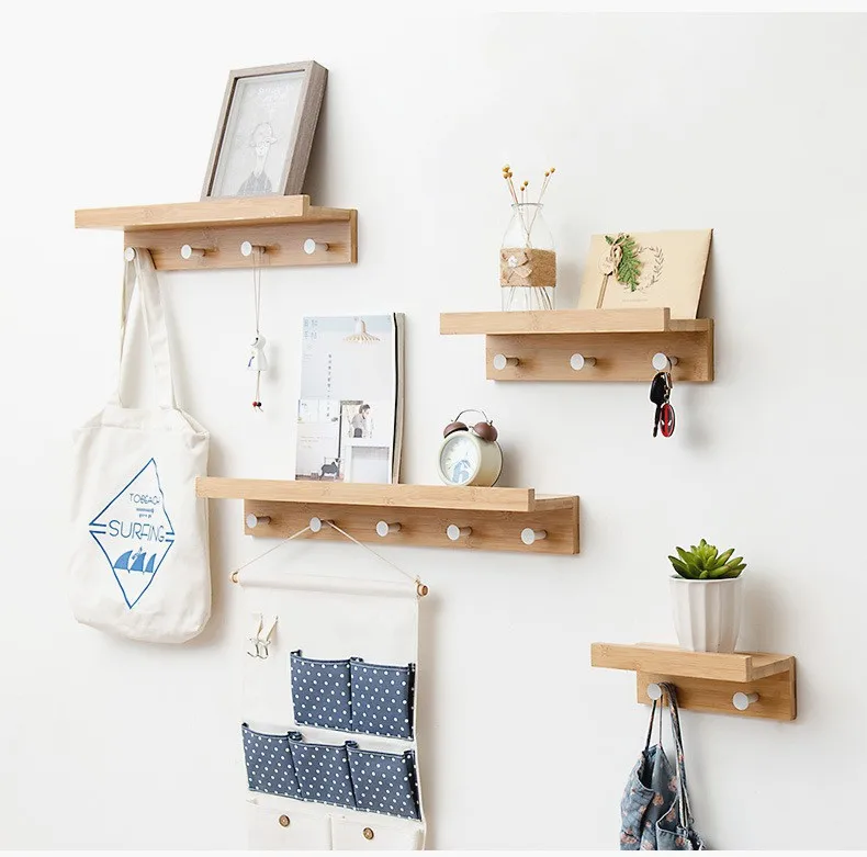 
Entryway Traditional Coat Racks Hooks of Storage floating Wall shelves 