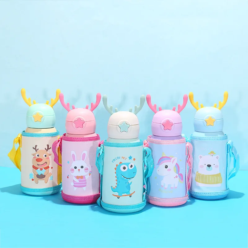 Box Bullet Stainless Steel Vacuum Flasks & Thermoses Vaccum Flask LED Backlight Stripess Stcll Cartoon Hot Water or Cold Water