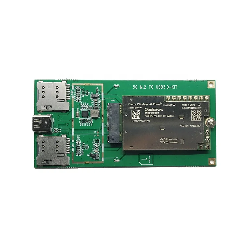 Модуль AirPrime Sierra EM9190 5G с USB адаптером M.2 NR Sub-6 ГГц и модулем mmWave Qualcomm X55 CAT20