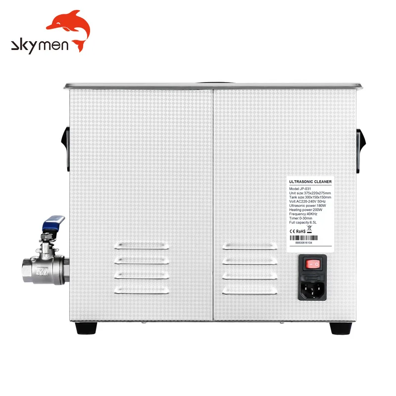 Ultrasonic Cleaner 180W 40KHz Dial Control Timer Heater 6L Volume Dental Carburator Brass Bullets Shell