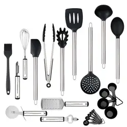 Silicone Kitchen Utensil set -23 Cooking Utensils, Kitchen Gadgets for Nonstick Cookware Set
