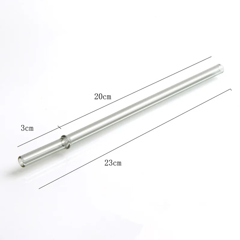 Best Selling 23 cm Long 8mm Diameter Non-Slip Card Buckle Glass Straw High Temperature Resistance Drinking Straws