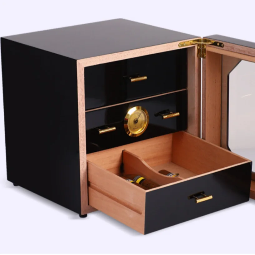 New Design Professional Custom Logo Solid Wood Mdf Luxury Storage Packaging Cigar Box