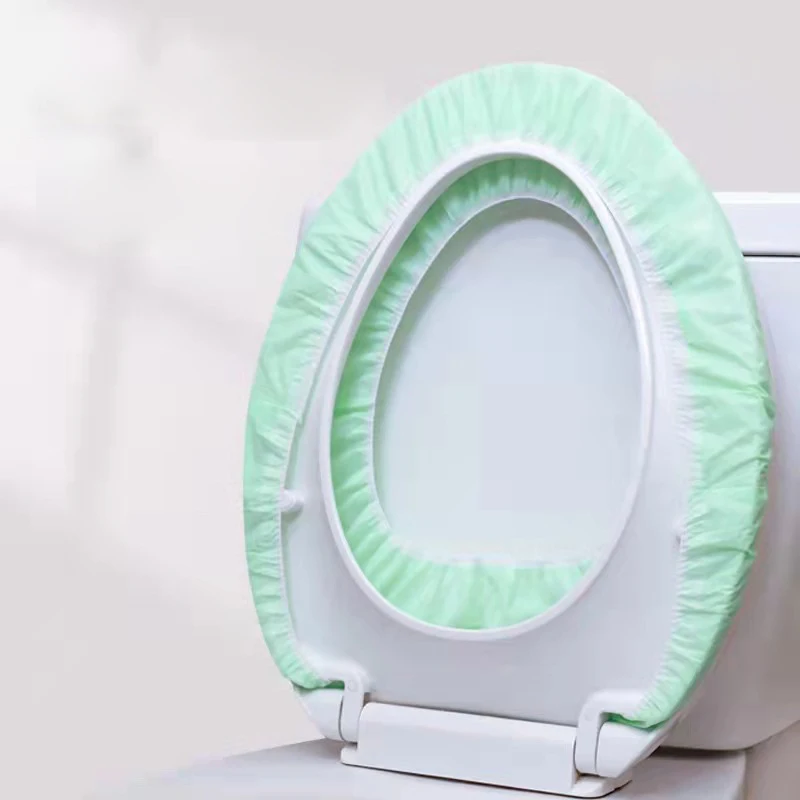 Disposable toilet seat elastic waterproof double layer non-slip non-woven toilet seat cover for travel and public restrooms