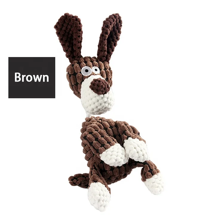 pet teething bite resistant corduroy plush toy dog plush toys interactive dog plushsqueaky dog toys