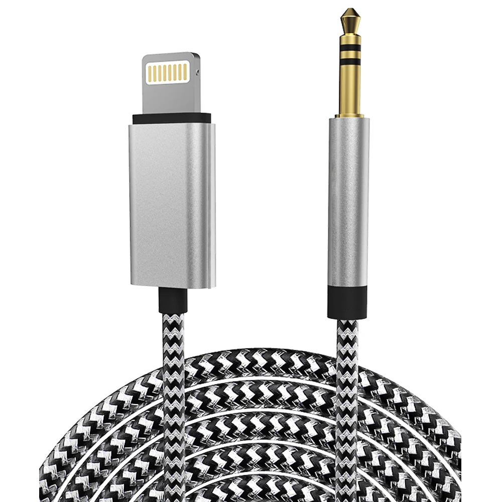 Hifi освещение к 3,5 мм разъем стерео аудио Aux Автомобильный кабель для iPhone