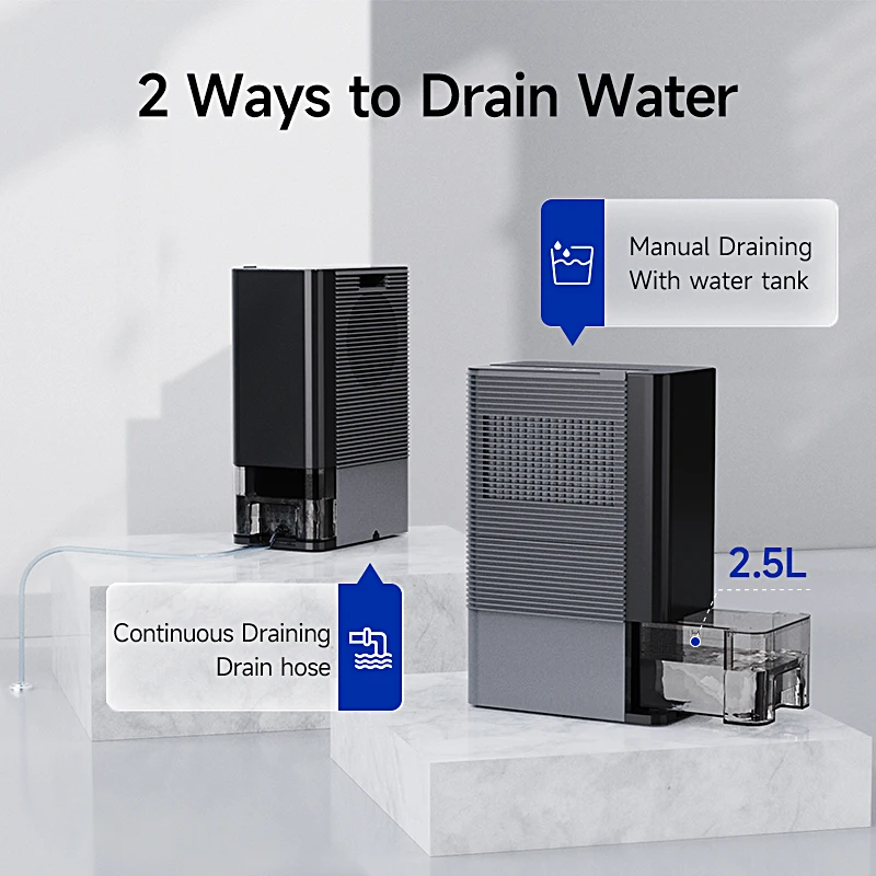 2500 ml Removeable Water Tank Electronic Low Noise Air Dryer Indoor Domestic Dehumidifiers