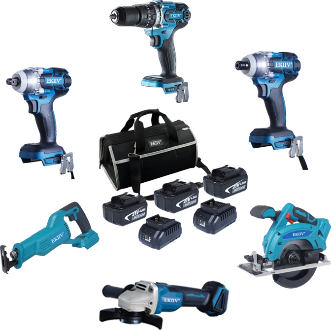 Tool sets electric 21v Portable Cordless Lithium Electric Tool 4-piece N in 1 electrical tool kit set