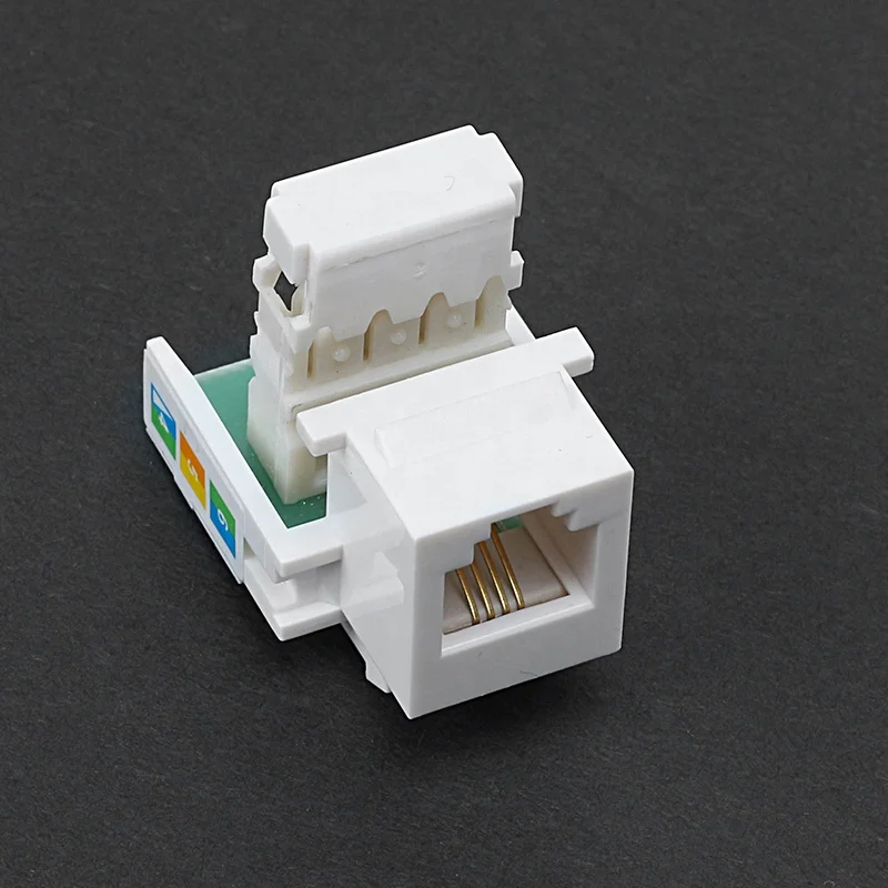 CAT3 UTP RJ11 6P4C Telephone Keystone Jack