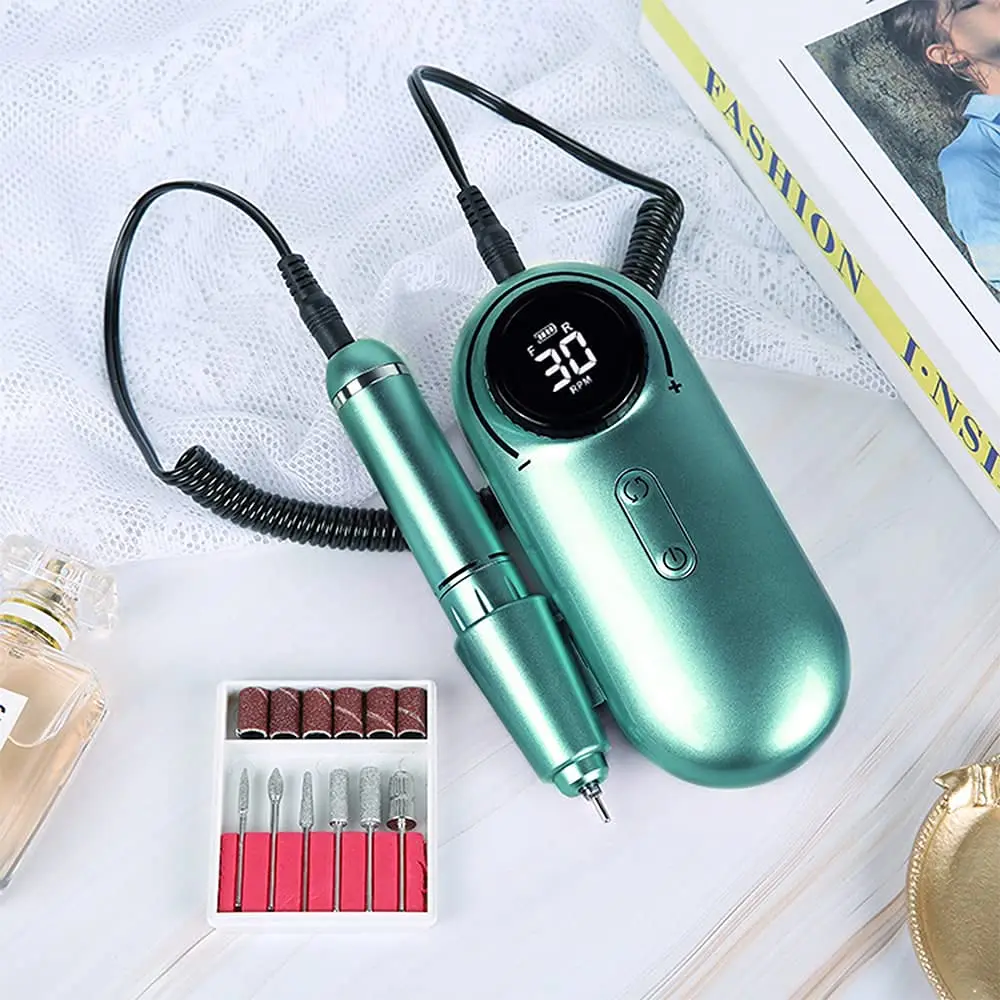 Portable Electric Nail Drill Professional Rechargeable 30000RPM USB Nail Drill For Manicure Pedicure Polishing Tools