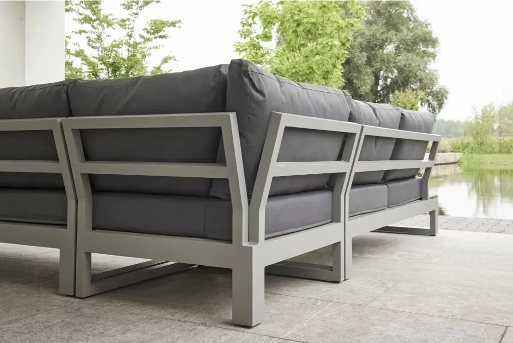 Garden Sofas Set L Shape Corner Sofa Metal Aluminum Patio Luxury Garden Sofas Outdoor Furniture
