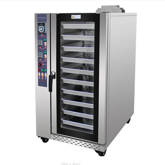High Production Industrial  Hot Air Circulation Steam Deck Gas Convection Oven For Bread And Cake