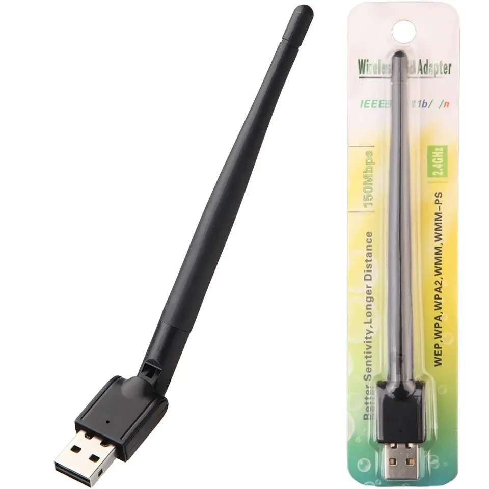 Wholesale Wireless Wifi Receiver/Transmitter USB Wireless WiFi Adapter Network Card With Antenna Receiver For Laptop PC