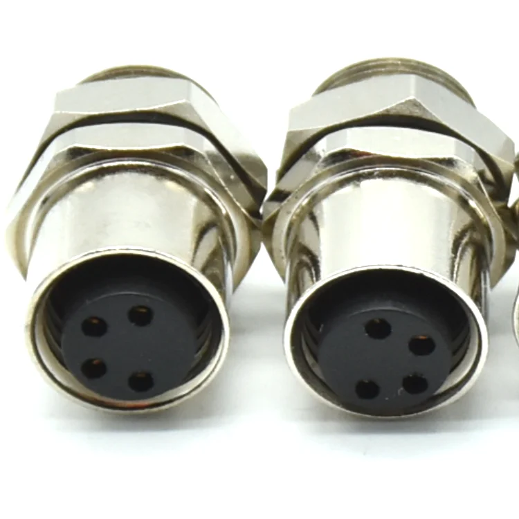 Custom Circular 4 pin Stainless Steel M8 Female Connector Socket