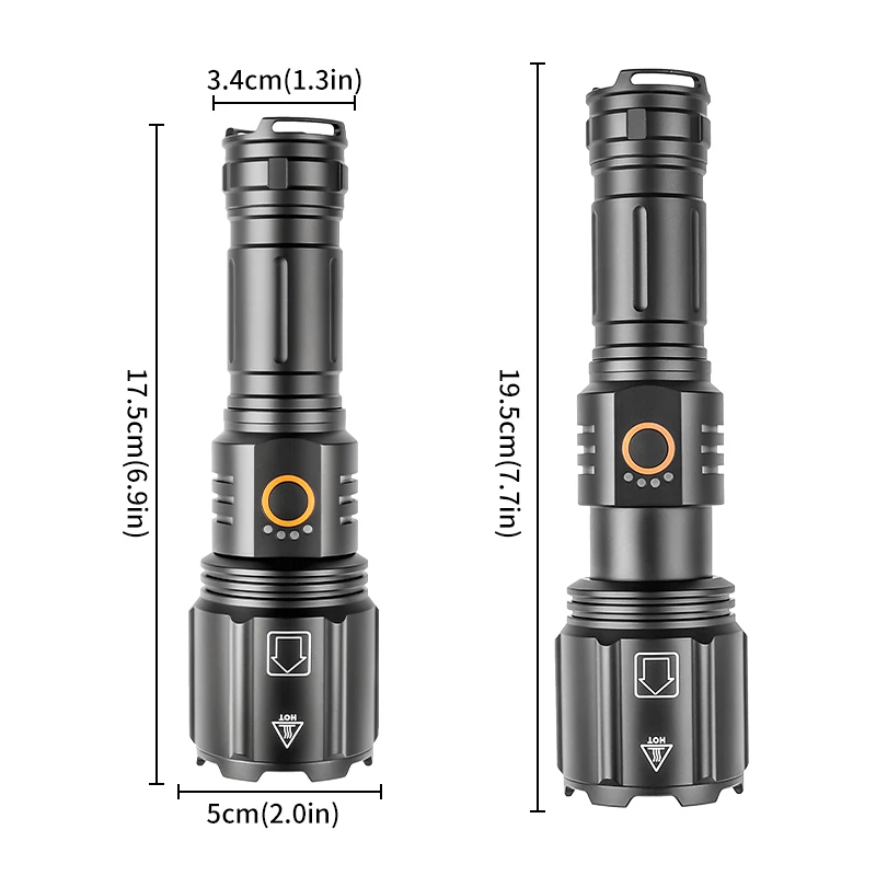 Rechargeable Tactical Flashlights High Lumens Torch Lights Zoomable Waterproof Flash Lights for Camping Hiking