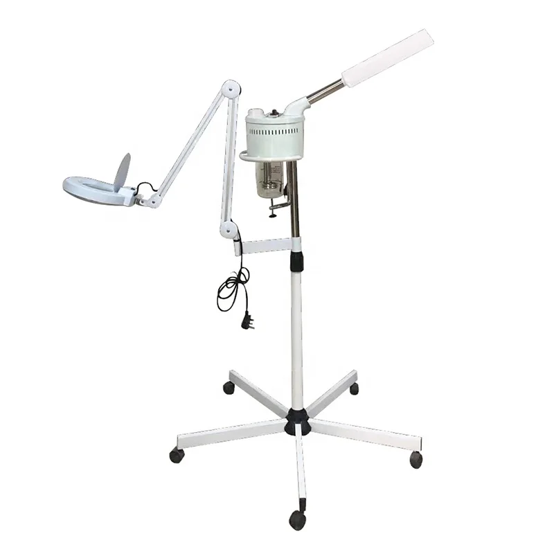 Factory Direct Sale Beauty Salon Equipment Professional Adjustable 2 In 1 Facial Steamer 5X 8X 10X Magnifying Lamp