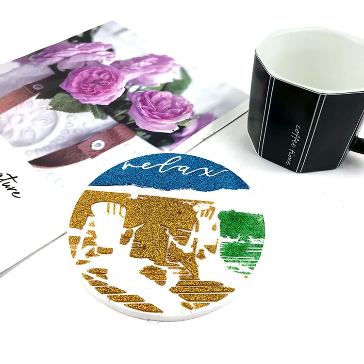 YS Lake View Coaster Plaster Mold Round Storage Agate Tray Silicone Making DIY Craft Glossy Tray Candle Mould Home Decor Tools