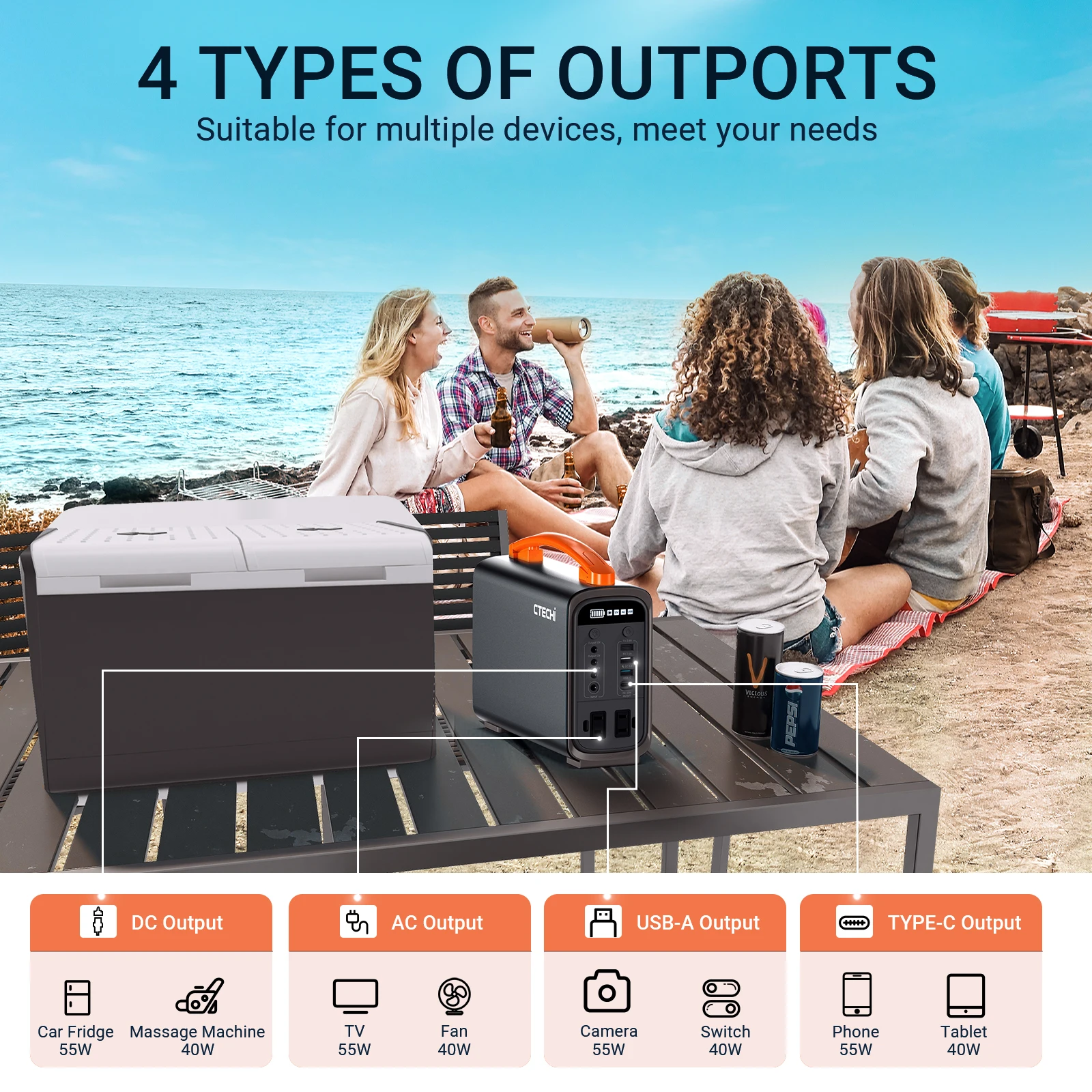 Outdoor 500w 1000w Watts Battery Bank Station With Solar Panel Generators Energy Portable Power Stations