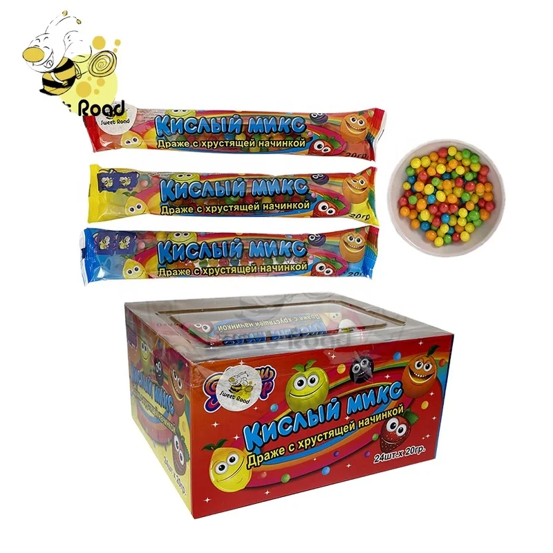 Halal Mix Fruit Flavor Rainbow Candy Sour Hard Candy