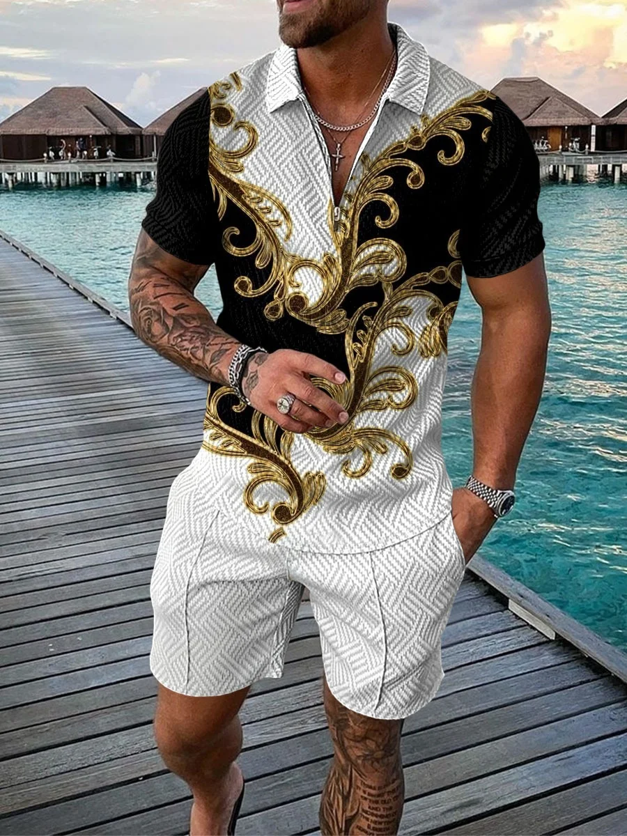 Summer 2024 Two Piece Suit For Men Custom Logo White Tracksuit Gym Fitness Sets Men Joggers Mens Short 2 Piece Sets