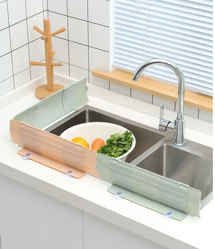 Adjustable Kitchen Sink Splash Guard Kitchen Countertop Reusable Heightenin Bar Water Baffle Plate Splash Sink Guard Baffle