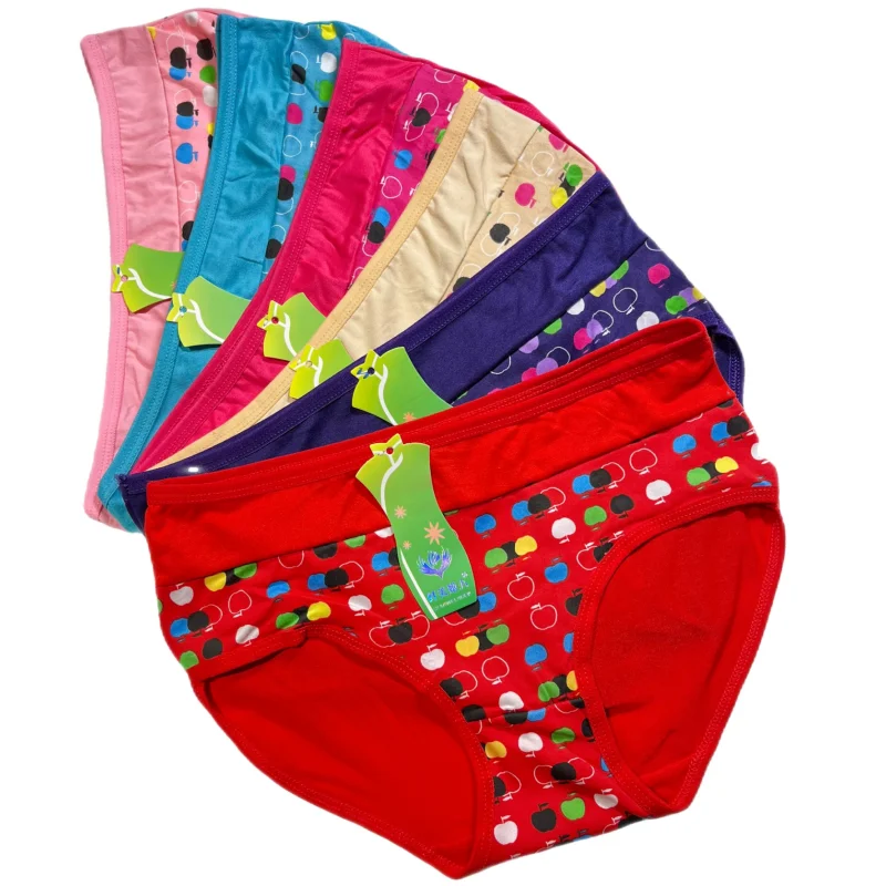 New Cheap Cute Girly Briefs Women Sexy Underwear Panties Bikini 100% Polyester for Women Adults Knitted Thong Bikini Plain Dyed