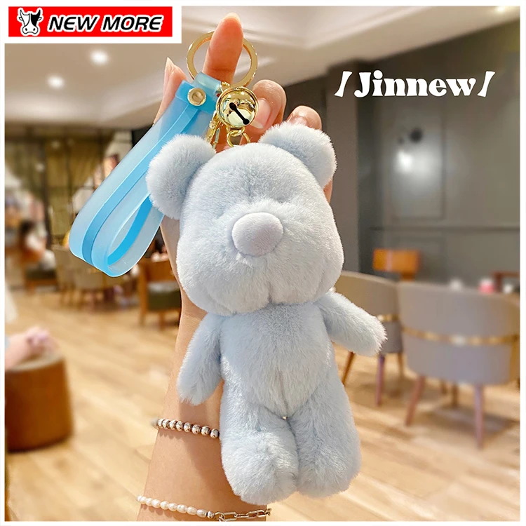 Hot Selling Doll Keyring Pendant Keychain Small Size Stuffed Soft Miniature Bear Cute Soft Mini Toy Bear Plush Key Chains