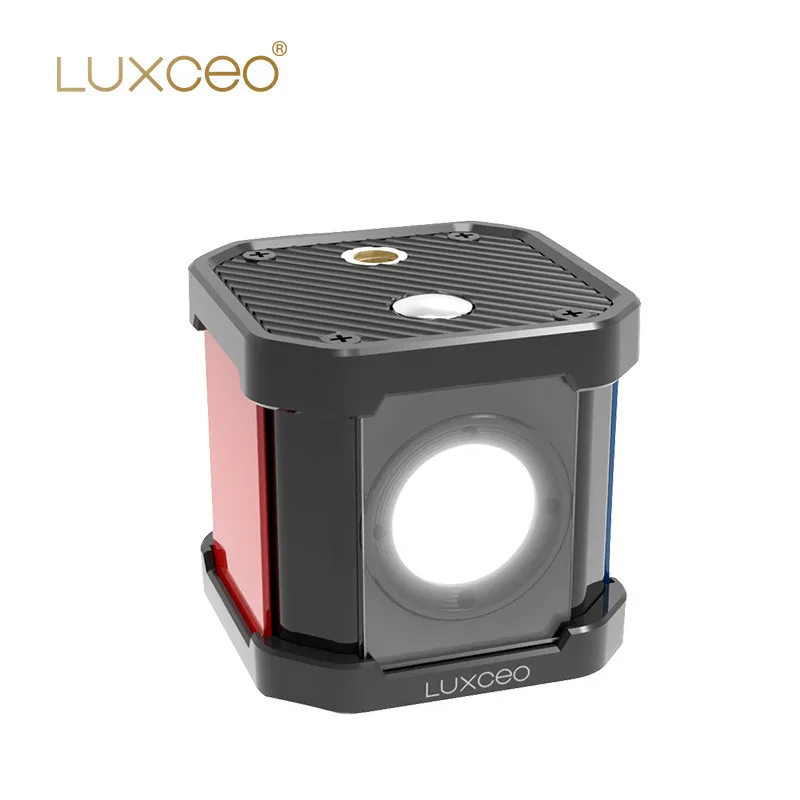 LUXCEO P4 under water 30m single COB led video fill light  8W 5750K with 14 kinds Filter for sports camera photographic lighting