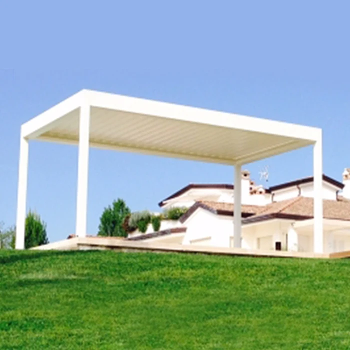 Modern Professional Motorised Rotating Louvres Pergola Roof Covers With weather Sensor