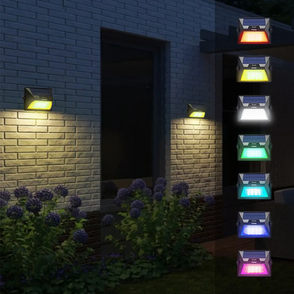 Интелемп RGB Беспроводная Фея Светодиодная лампа на солнечной батарее садовый Уличный настенный светильник