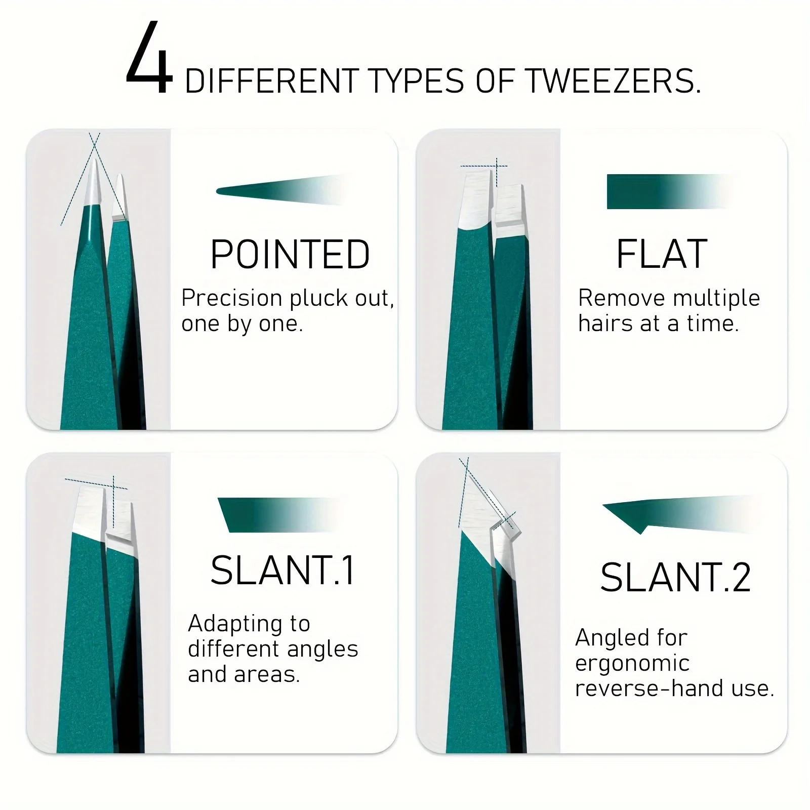 Stainless Steel 6 Pack Tweezers Set and Curved Scissors for Women Precision Tweezers For Eyebrows for Ingrown Hair Beauty Tool