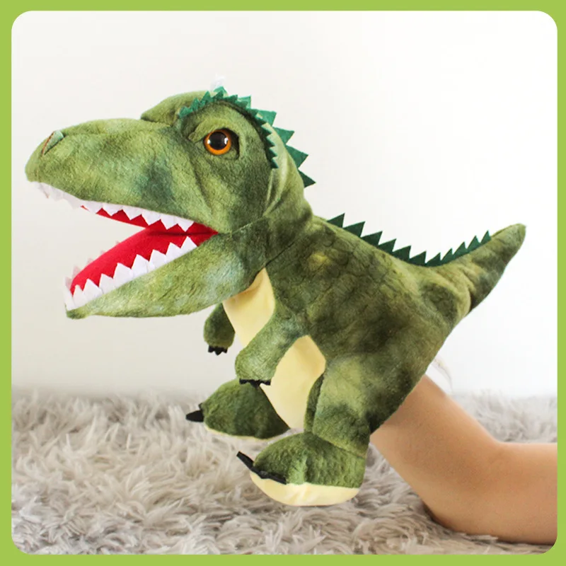 Finger doll can open mouth plush Tyrannosaurus Triceratops cross-border dinosaur hand puppet