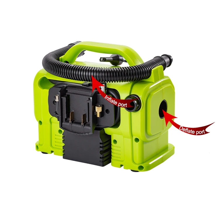 Three Power Source 18v Li-Ion 12V DC & Home 110-240V AC Tire Inflator Car Air Compressor Air Pump Car