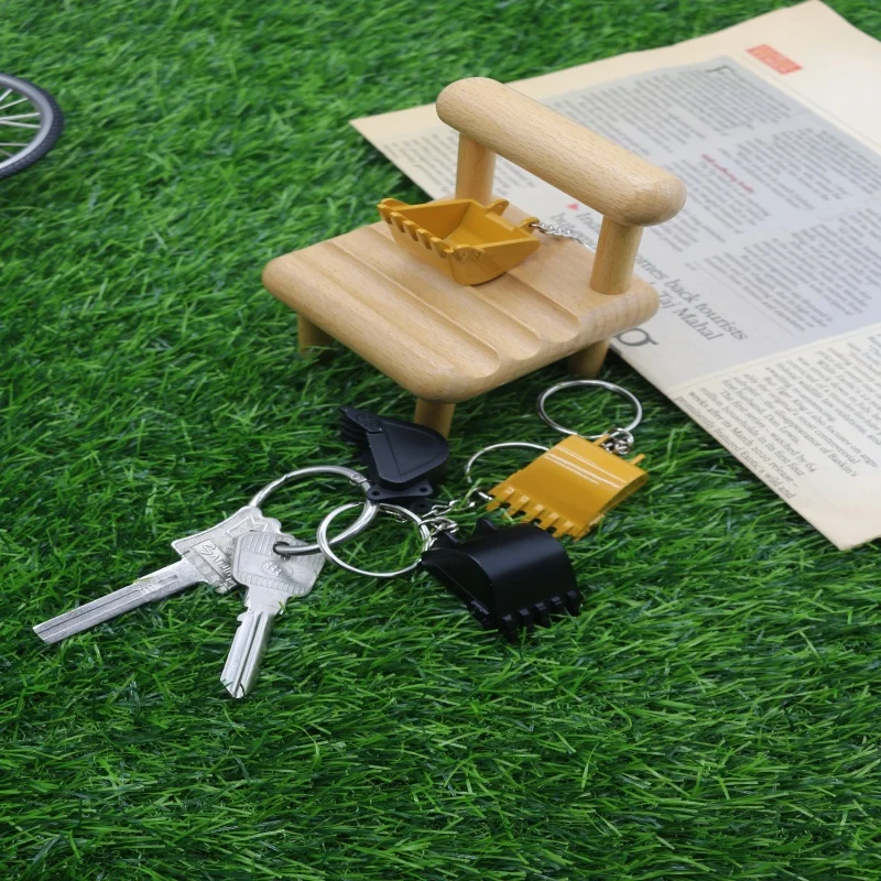 DIY micro digger bucket backhoe excavator loader mini digger 3D llaveros CHAVEIRO Stereo Digger Hook Machine Keychain