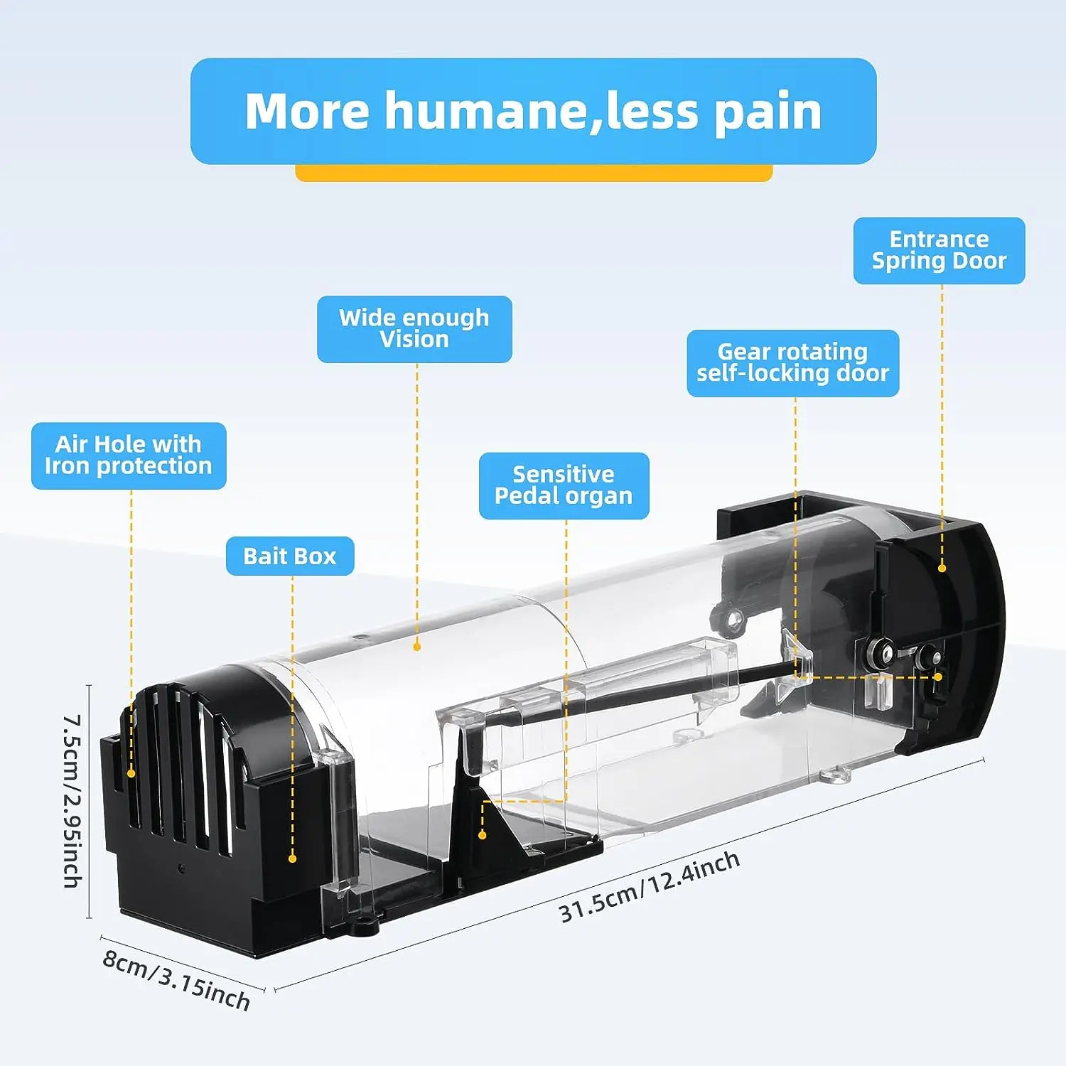 Pedal Style Extra Strosilver Platedmane Smart Mouse Trap Heavy Duty Mouse Snap Trap for Warehouse Warehouse ABS Plastic Trap