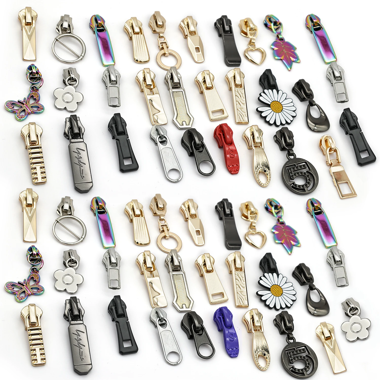 Luggage Handbags Hardware Accessories Zipper Slider Manufacturer Supplier Gold Black 5# Customised Zipper Puller Zipper Head