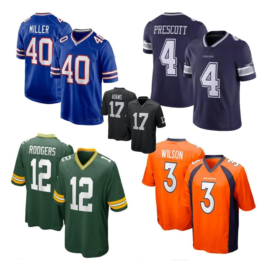 New all 32 teams stich embroidery name number USA American football jersey
