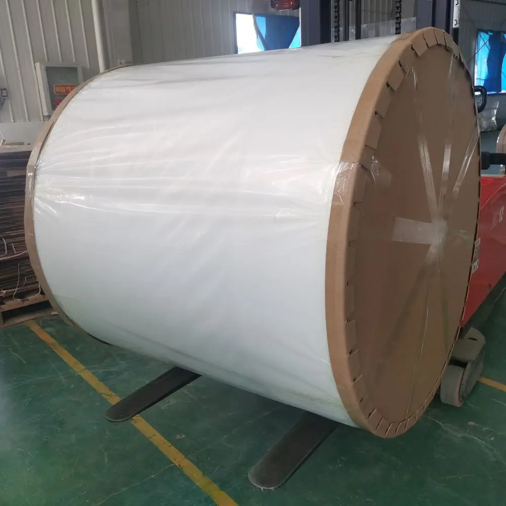 Stretch hood pallet package Stretch hood machine hooding a pallet of bags